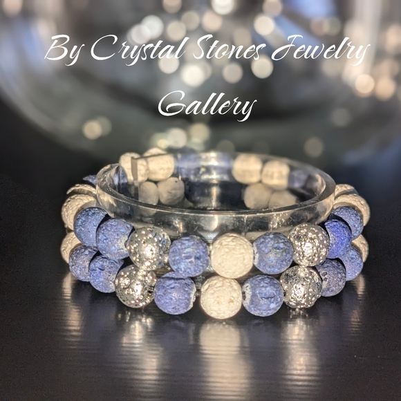 Tranquility Lava Bead Stretch Bracelet - Picture 1 of 3